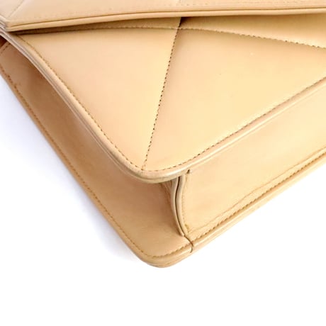 CHANEL Envelope Flap Bag Quilted Lambskin Beige ＃19841