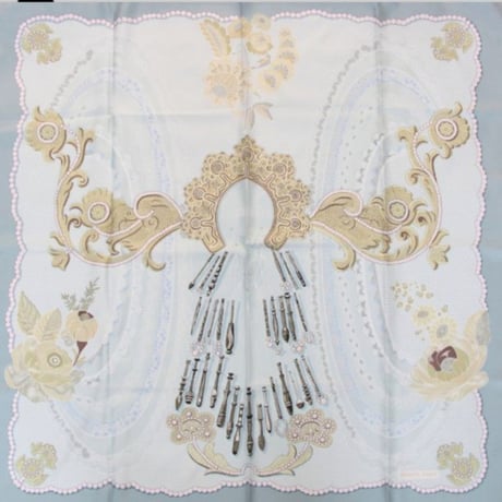 HERMES Carre 90 Silk 100% Scarf Stole "Doigts de Fee" #76545