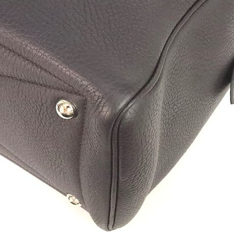 HERMES Victoria 35 Handbag Taurillon Clemence Leather Prune #20216