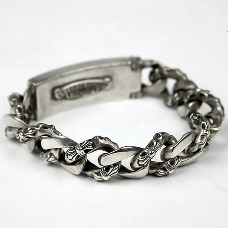 Chrome Hearts Fancy Link Floral Cross ID Bracelet 13 Link #104802