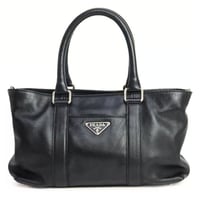 PRADA Tote Bag Leather Black #20046