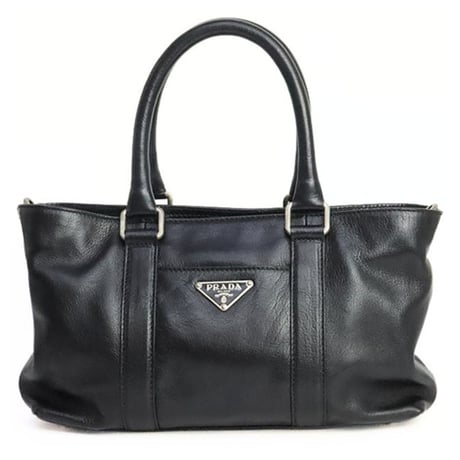 PRADA Tote Bag Leather Black #20046