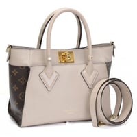 Louis Vuitton On My Side PM Handbag Monogram Canvas Calfskin Leather M57729 RFID #76035