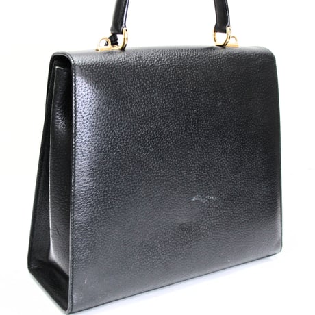 GUCCI Lady Lock Top Handle Bag Leather Black #75830