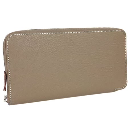 HERMES Azap Long Silk'In Wallet Epsom Leather Étoupe #20349