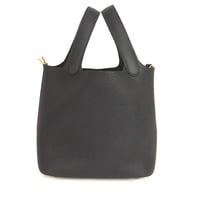 HERMES Picotin Lock PM Handbag Taurillon Clemence Leather Caban #20210
