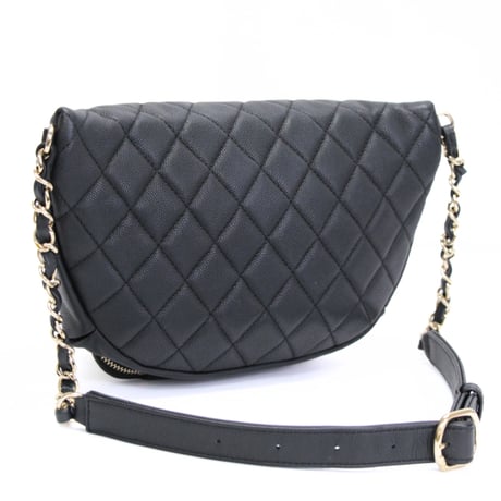 CHANEL Business Affinity Waist Bag Quilted Caviar Black #76817