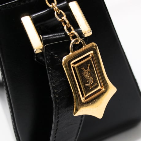 YVES SAINT LAURENT Vintage Shoulder Bag Leather Black #75305