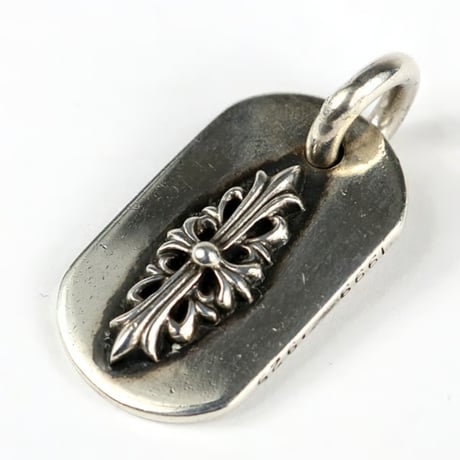 Chrome Hearts Raised Floral Cross Dog Tag #31645