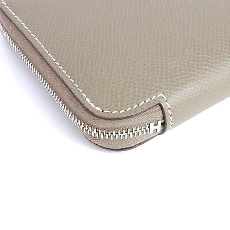 HERMES Azap Compact Silk'In Wallet Epsom Leather Etoupe #19987