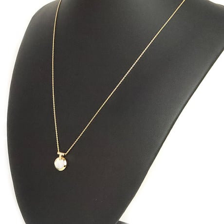 Tiffany & Co. T One Circle Pendant Necklace Diamond Mother-of-pearl 18K Yellow Gold #20242