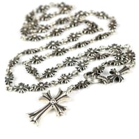 Chrome Hearts Rosary Chalk Chain Necklace #104050