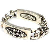 Chrome Hearts Dagger & Floral Cross Double ID Classic Link Bracelet #31639