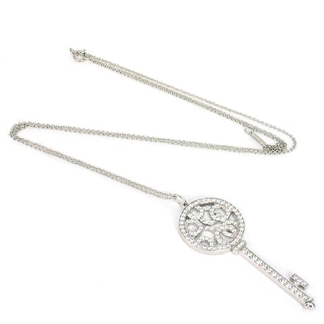 TIFFANY＆CO. Large Bubble Key Pendant Necklace Platinum Diamond #19721