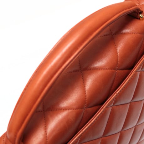 Rare! CHANEL Flap Briefcase Quilted Caviar Light Brown #75577
