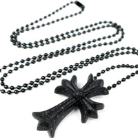 Chrome Hearts Silicone Rubber Small CH Cross Necklace Black #31678
