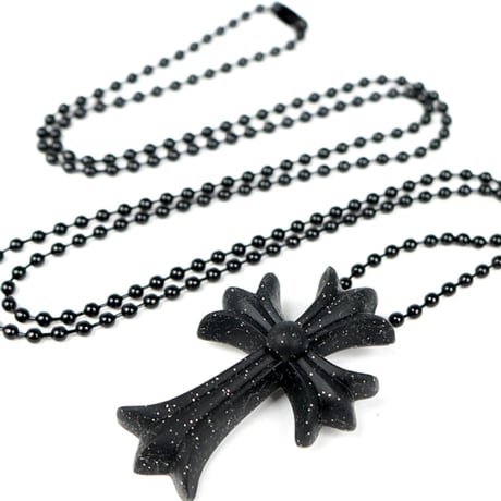 Chrome Hearts Silicone Rubber Small CH Cross Necklace Black #31678