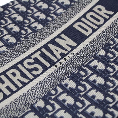 Christian Dior Medium Book Tote Bag Oblique Canvas Navy #76045