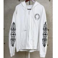 Chrome Hearts Horseshoe Floral Cross Sleeve Zip Up Hoodie #103729