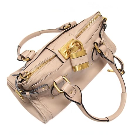 Chloe New Design Paddington Handbag Leather Pink Beige #76700