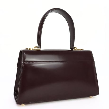 Salvatore Ferragamo Gancini Iconic Top Handle Bag Calfskin Burgundy #20301