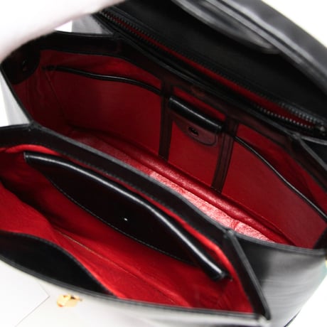 GUCCI Turnlock Top Handle Flap Bag Leather Black #76529