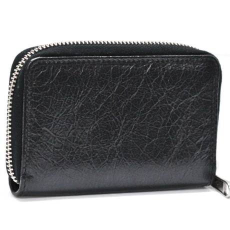 GUCCI Zip-around Card Holder Leather Black #75356