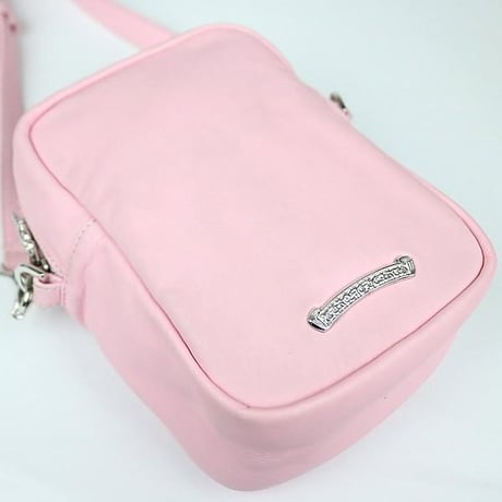 Chrome Hearts TAKA MINI Cross Patch Shoulder Bag Pink & Dark Brown #32224