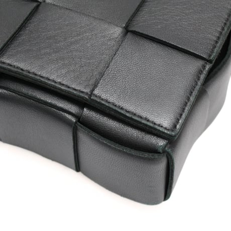 BOTTEGA VENETA Cassette Shoulder Bag Maxi Intrecciato Leather Black #76702