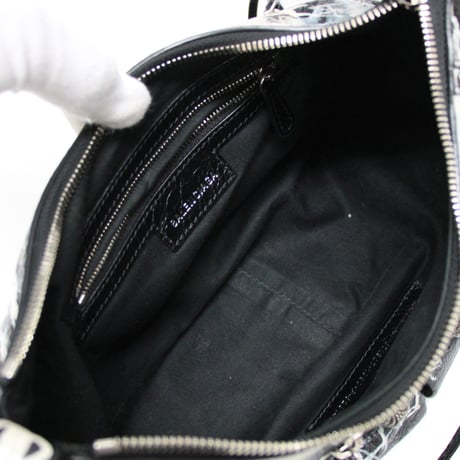 Balenciaga Small Le Cagole Shoulder Bag Graffiti Leather Black #76284
