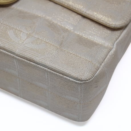 CHANEL Medium New Travel Ligne Flap Bag Quilted Nylon Beige #76784