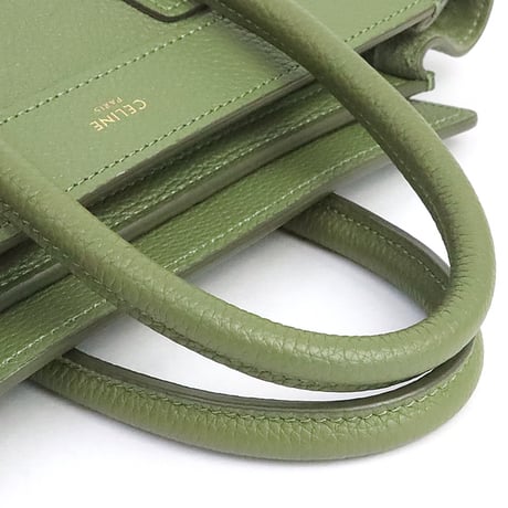 CELINE Nano Luggage Tote Bag Leather Khaki #19527