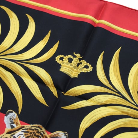 HERMES Carre 90 Silk 100% Scarf Stole "Tiger Royal" #76424