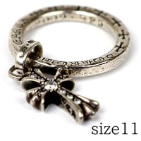 Chrome Hearts NTFL Baby Fat Cross Double-Sided Pave Diamond Ring #32220