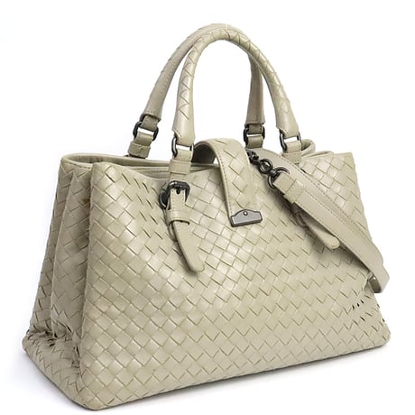BOTTEGA VENETA Small Roma Tote Bag Intrecciato Leather Beige #19533