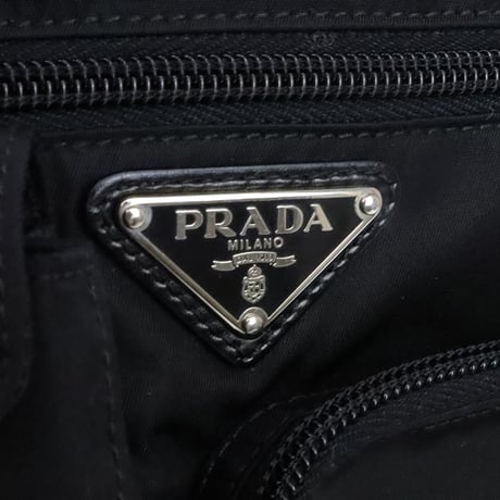 PRADA Triangle Logo Crossbody Bag Nylon Leather Black BM0008 ＃19848