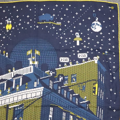 HERMES Carre 100 Silk & Cashmere Scarf Stole "MADISON PARTY" #19706
