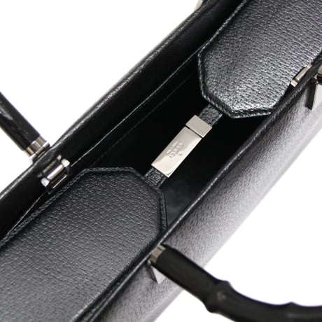 GUCCI Bamboo Handle Tote Bag Leather Black #75487