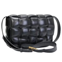 BOTTEGA VENETA Cassette Shoulder Bag Padded Intrecciato Leather Black #76036