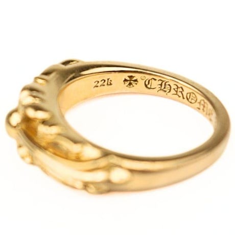 Chrome Hearts 22K Baby Classic Floral Cross Ring #104789