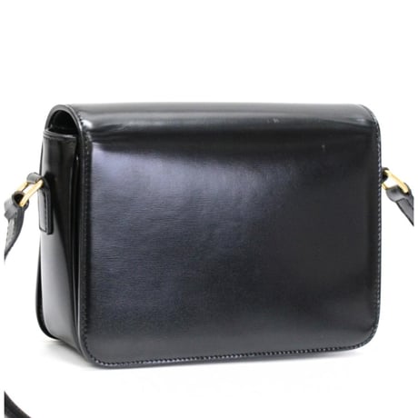 CELINE Teen Triomphe Shoulder Bag Calf Leather Black #20275