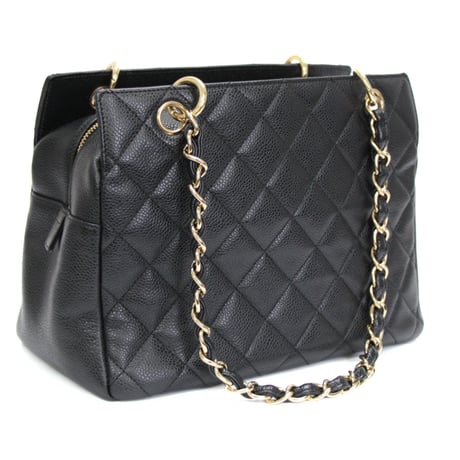 CHANEL Petite Timeless Tote Bag Quilted Caviar Black ＃76803