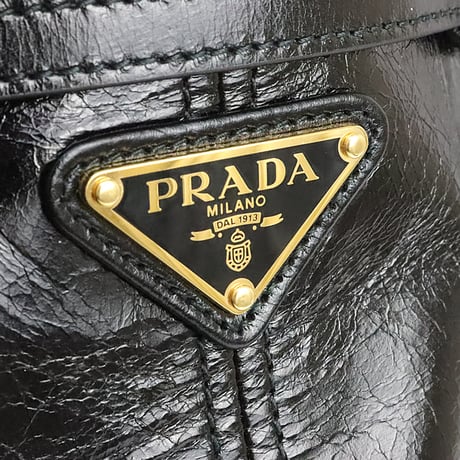 PRADA Medium Bonnie Handbag Leather Black 1BA426 #19809
