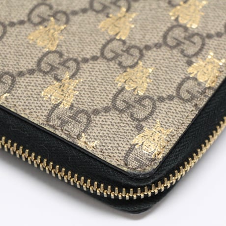 GUCCI Zip-around Wallet GG Supreme Bee Canvas #76446
