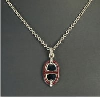 HERMES Mini Maillon PM Pendant Necklace Silver-toned Rouge H ＃20237