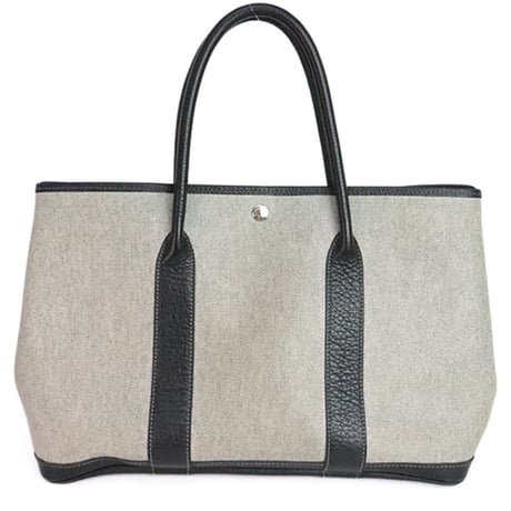 HERMES Garden Party PM Tote Bag Toile H Canvas Grey＃20307