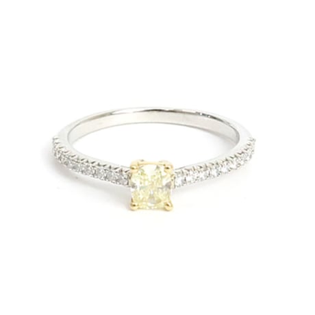 TIFFANY＆CO. Novo Engagement Ring Platinum 18K Yellow Gold Yellow Diamond #19737