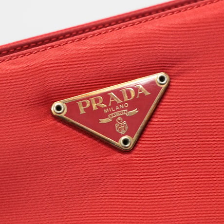 PRADA Mini Handbag Nylon Red BR0189 #76584