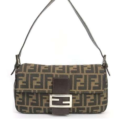 FENDI Mamma Baguette Bag Zucca Canvas ＃19854