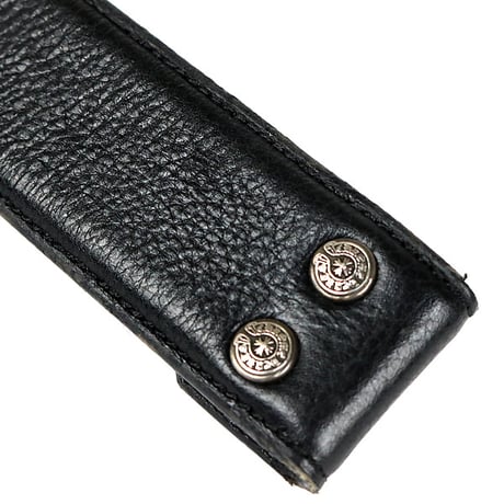 Chrome Hearts 1.5 Inch Belt Strap Leather Black  #31432